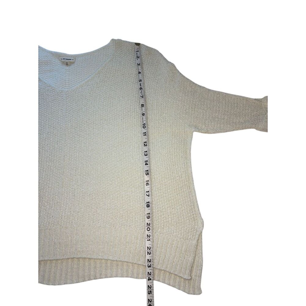 Anthropologie ee:some ivory oversized open knit v-neck sweater with dolman sleev - Picture 6 of 6
